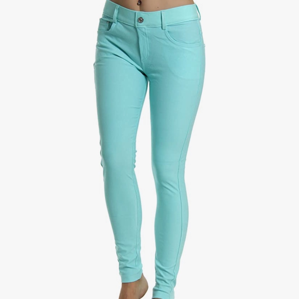 Women's Turquoise Jean Look Jeggings size medium